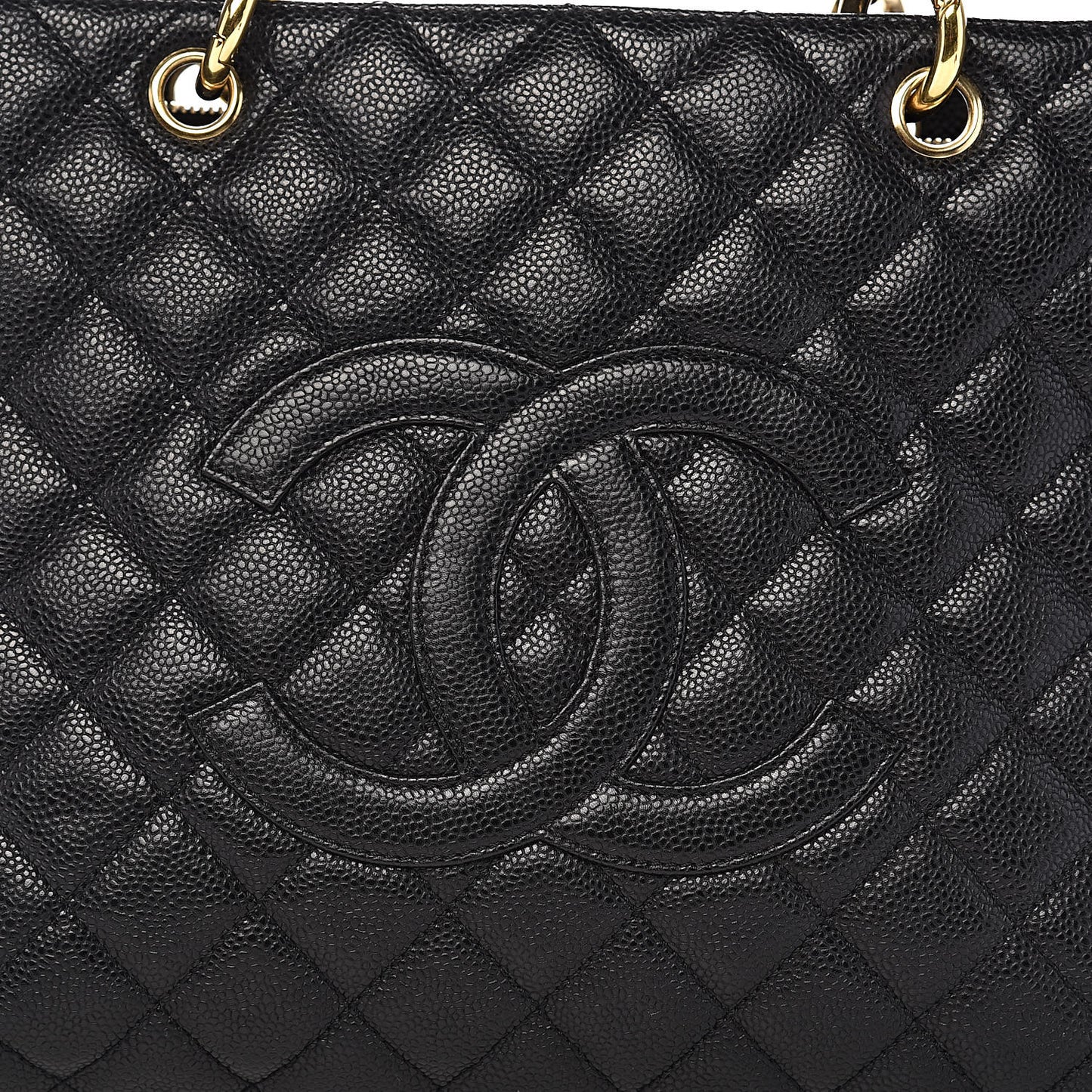 Caviar Quilted Grand Shopping Tote GST Black