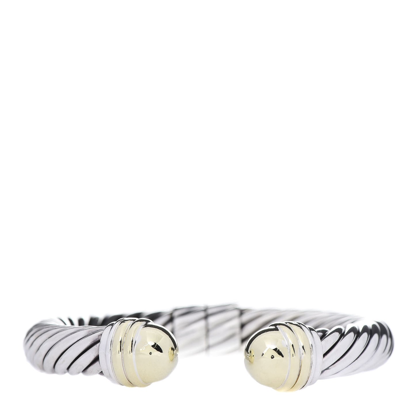 Sterling Silver 14K Yellow Gold 10mm Cable Classics Bracelet