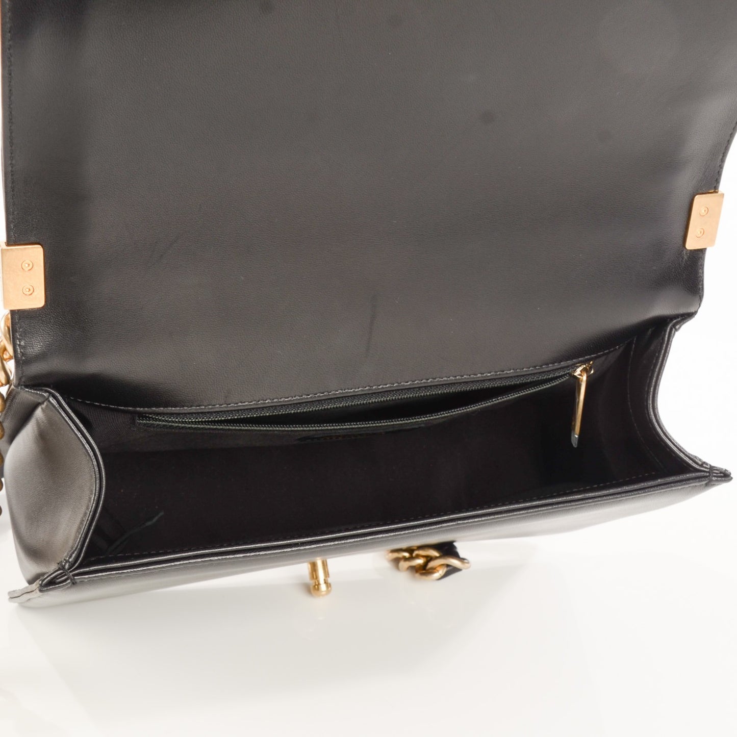 Lambskin Quilted New Medium Boy Flap Black