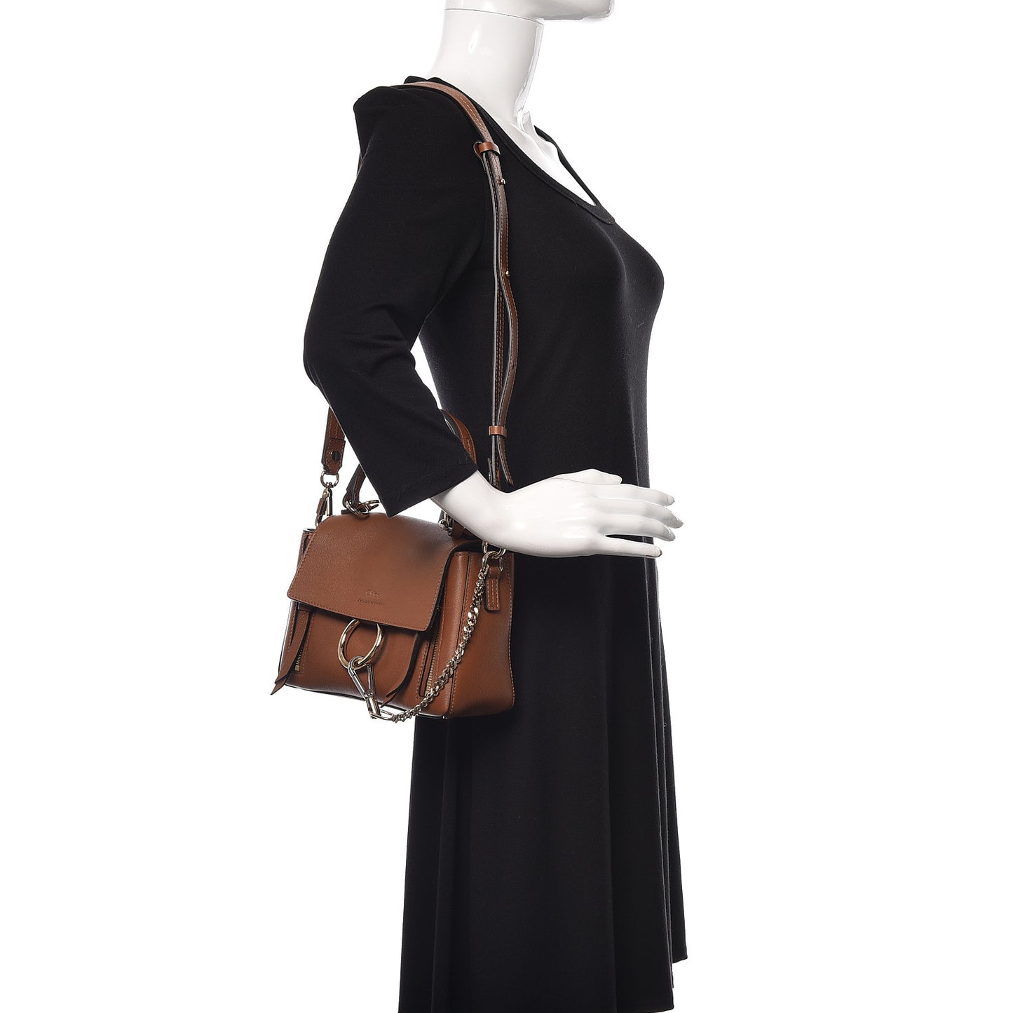 Calfskin Mini Faye Day Shoulder Bag Tan