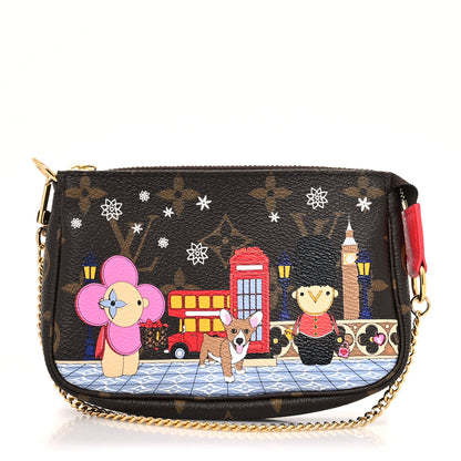 Louis Vuitton Monogram 2021 Christmas Animation London Mini Pochette Accessories Red 1 of 11