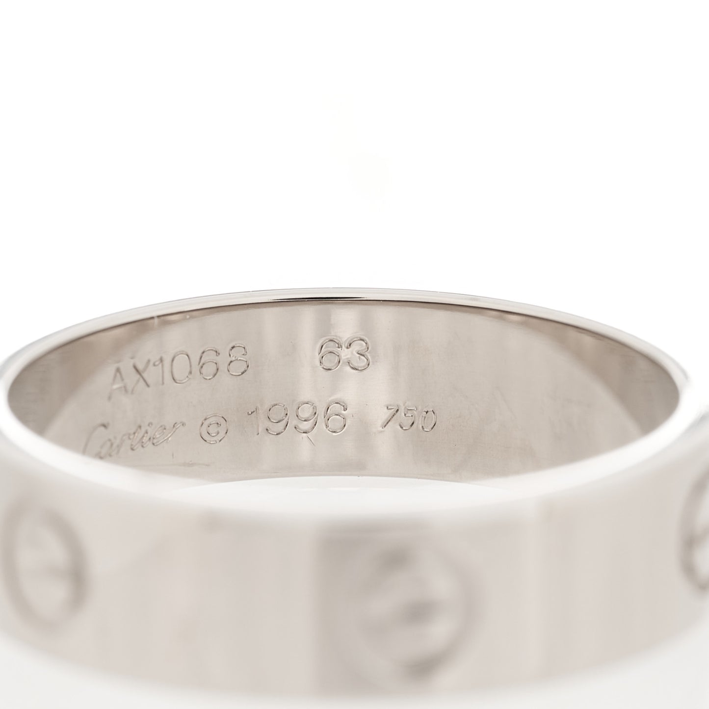 18K White Gold 5.5mm LOVE Ring 63 10.25