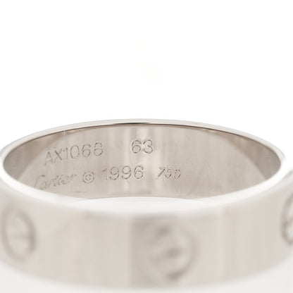 Cartier 18K White Gold 5.5mm LOVE Ring 63 10.25 5 of 5