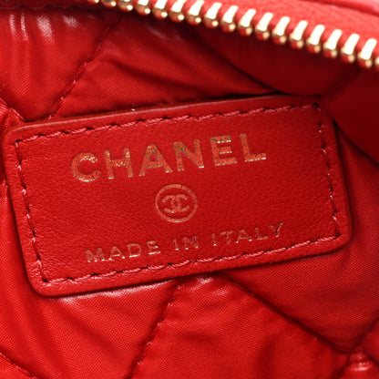 Chanel Lambskin Quilted Small Casino Cosmetic Case Red 6 of 8