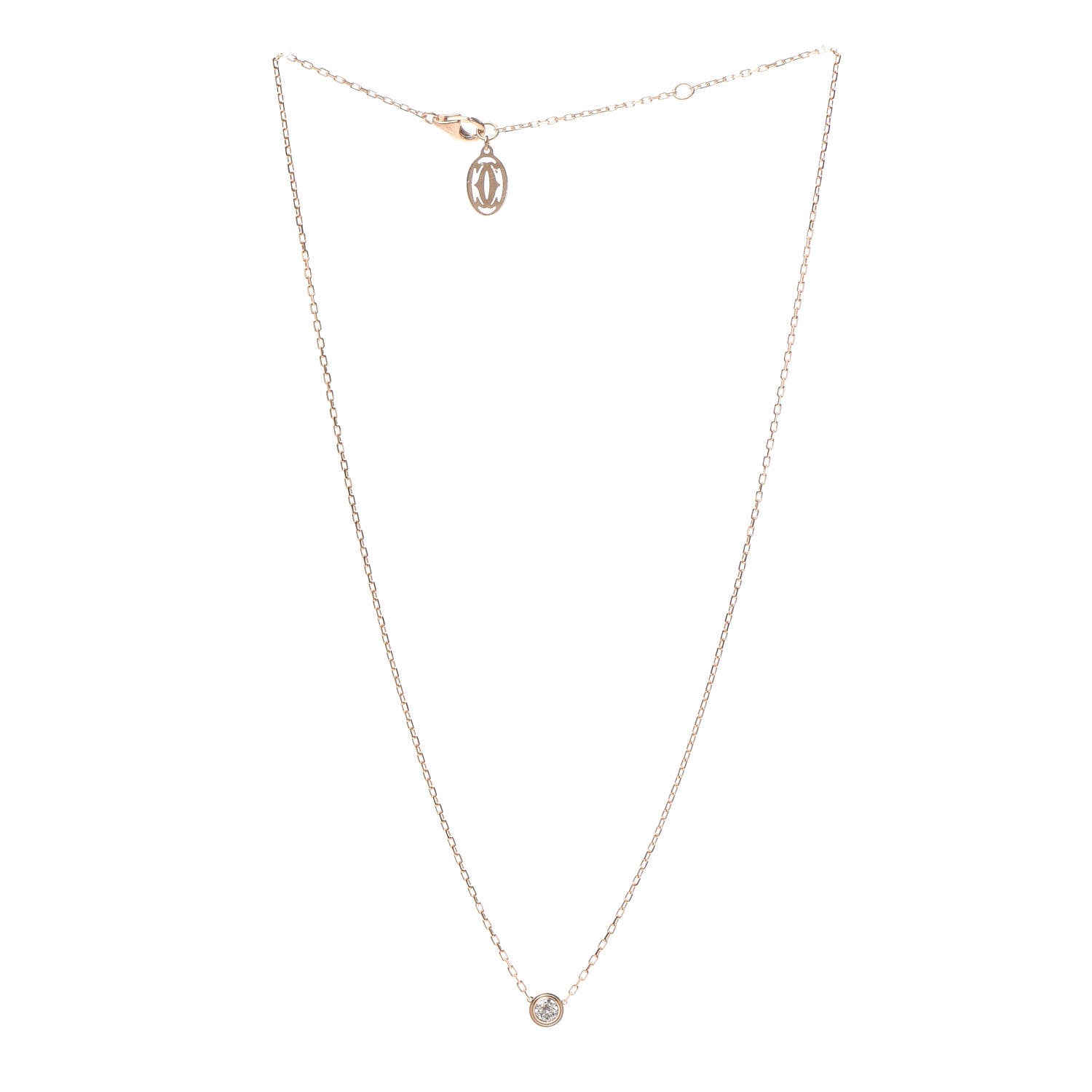 Cartier 18K Pink Gold Diamond LM D'Amour Pendant Necklace 3 of 6