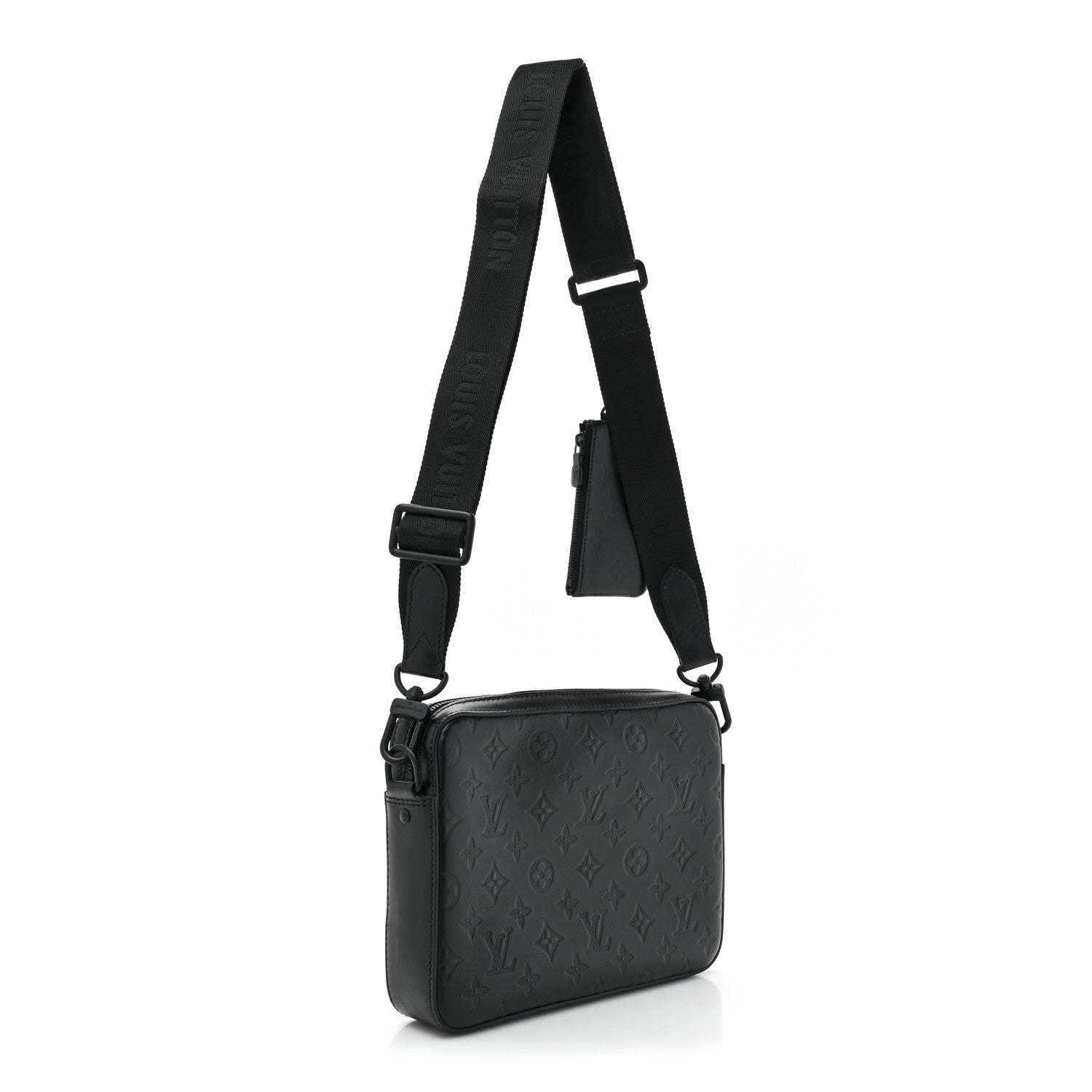 Louis Vuitton LOUIS VUITTON Calfskin Monogram Shadow Duo Messenger Black 3 of 12