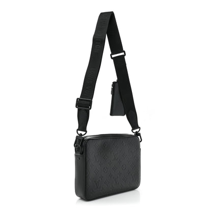 Louis Vuitton LOUIS VUITTON Calfskin Monogram Shadow Duo Messenger Black 3 of 12