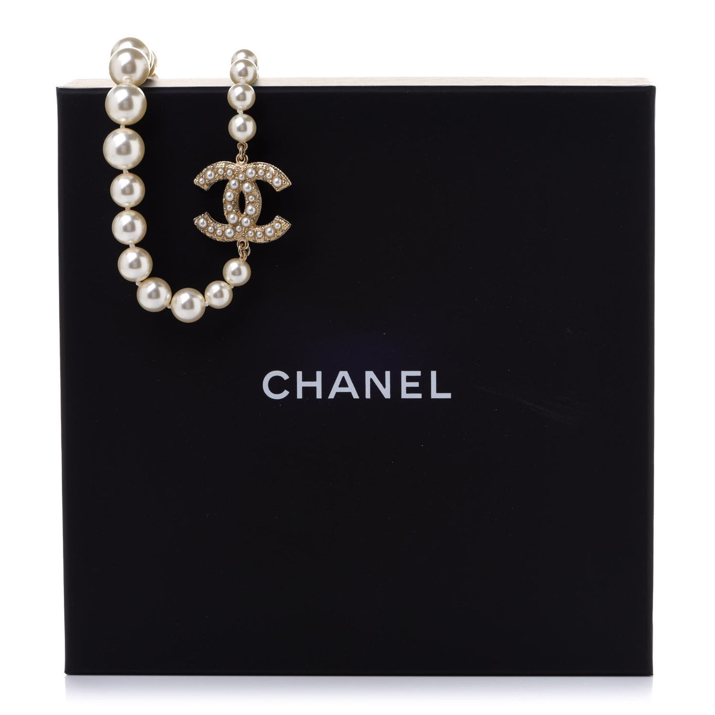 Pearl CC 100th Anniversary Necklace Light Gold