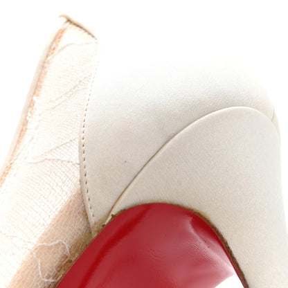 Christian Louboutin Rete Dentelle Lurex Very Lace 120 Pumps 38.5 White 9 of 13