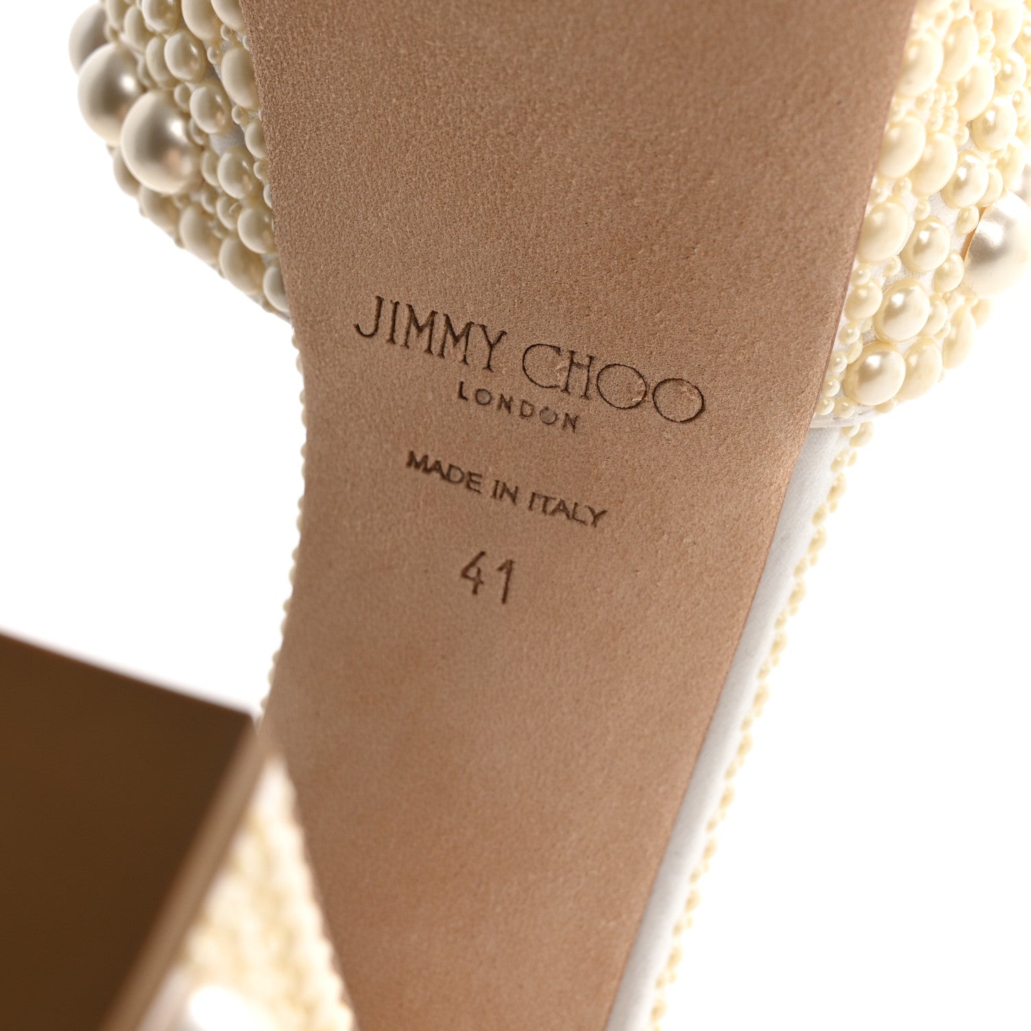 Jimmy Choo Pearl Satin Sacaria 120 Sandals 41 White 7 of 10