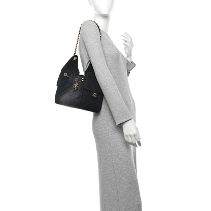Chanel Washed Denim Quilted Small Chanel 25 Handbag Black 2 of 10