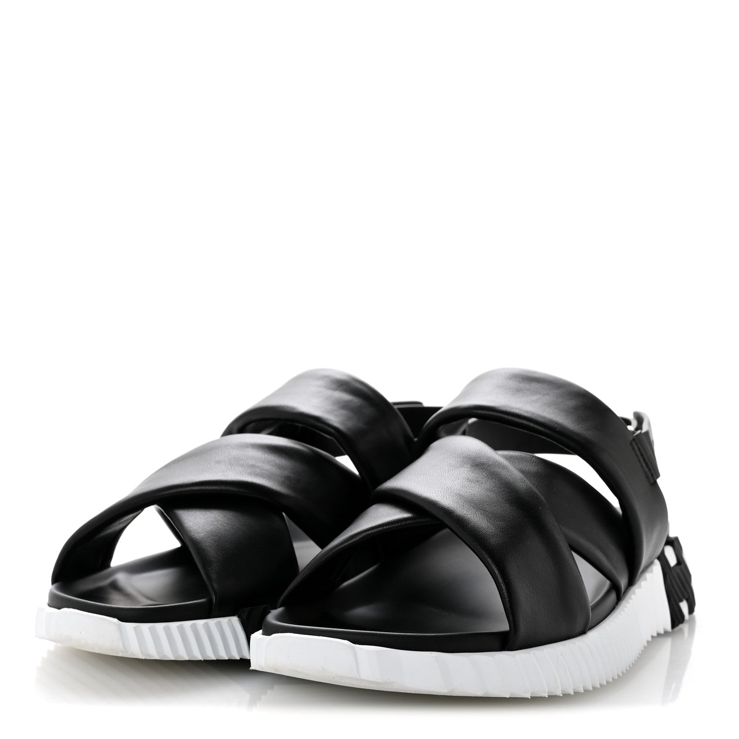 エルメス エヴァ　エルメスエレクトリック　ブラック 37.5 Hermes Calfskin Womens Electric Sandals 38.5 Black 1921834