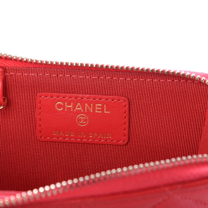 Chanel Caviar Quilted Zipped Key Holder Case Red 6 of 8