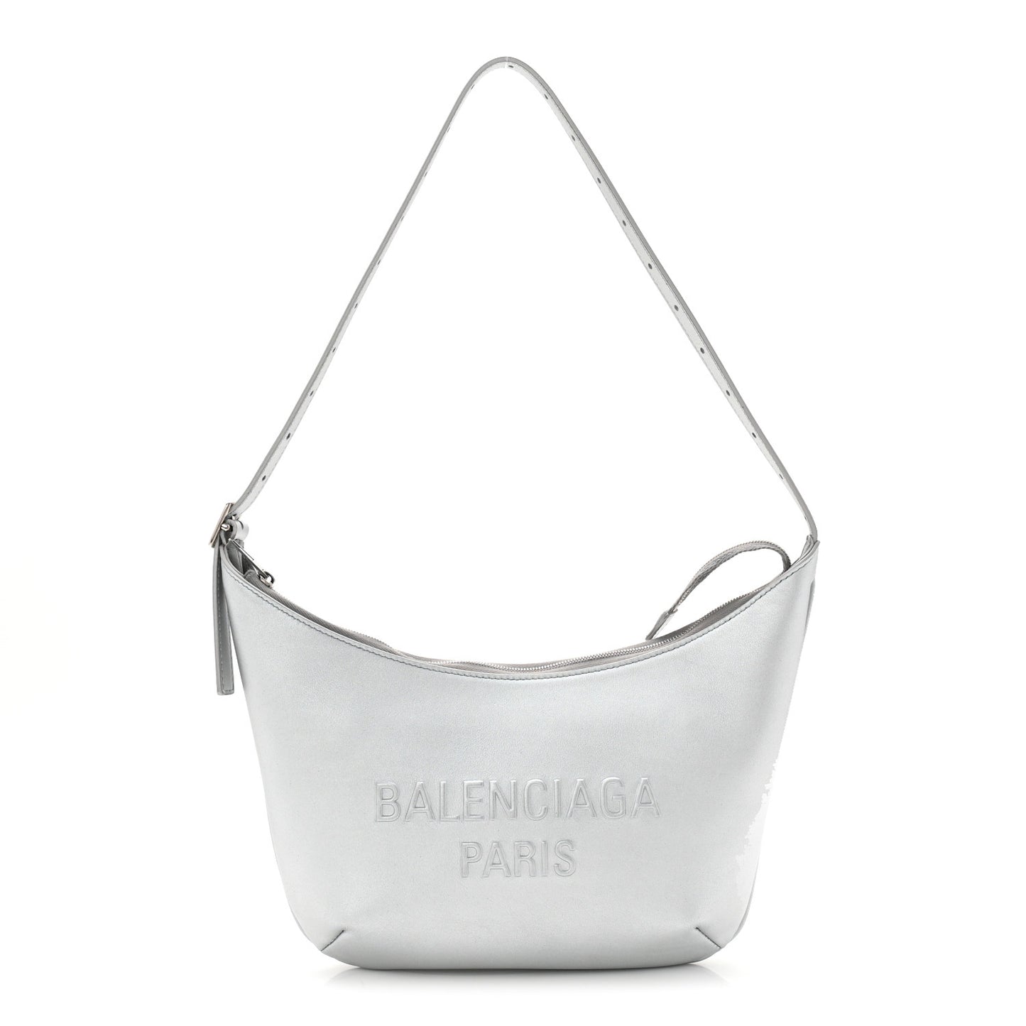 Metallic Calfskin Mary Kate Shoulder Bag Silver