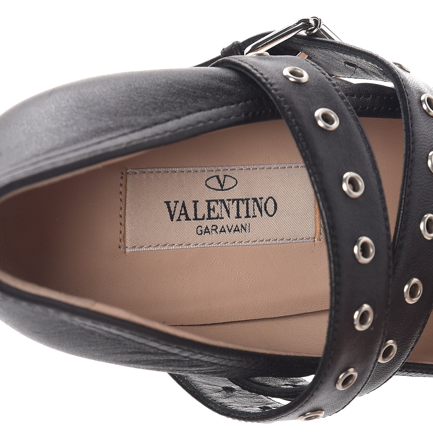Valentino Garavani Nappa Love Latch Cross Strap 100mm Pumps 39.5 Black 6 of 8