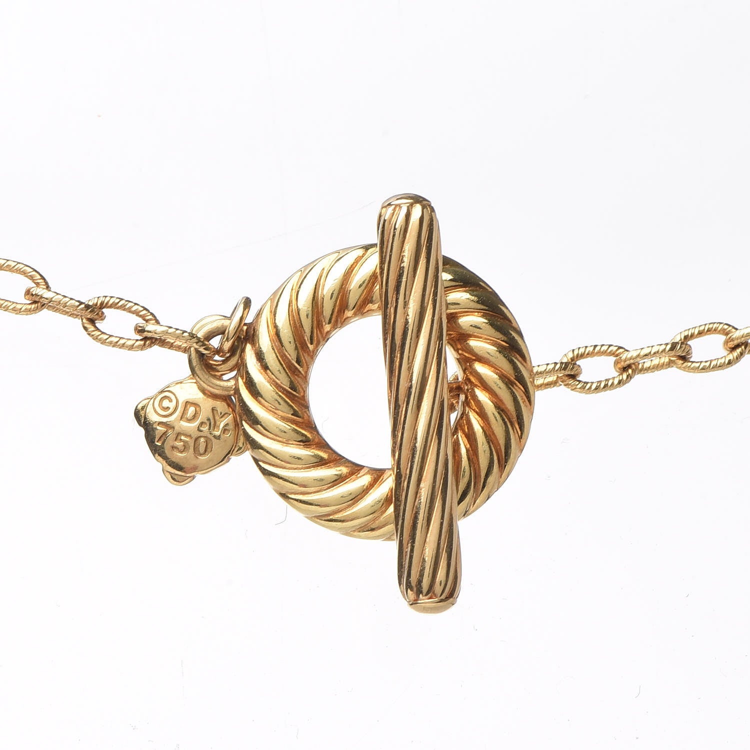 David Yurman 18K Yellow Gold Freshwater Pearl Station Chain Necklace 5 of 5