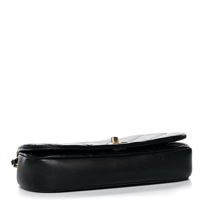 Chanel Calfskin Quilted Coco Mail Clutch With Chain Black 4 of 13