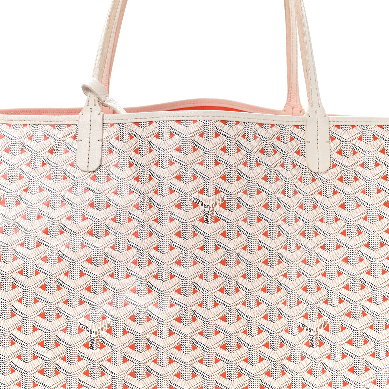 Goyard Goyardine Saint Louis Claire Voie GM White Orange 9 of 11