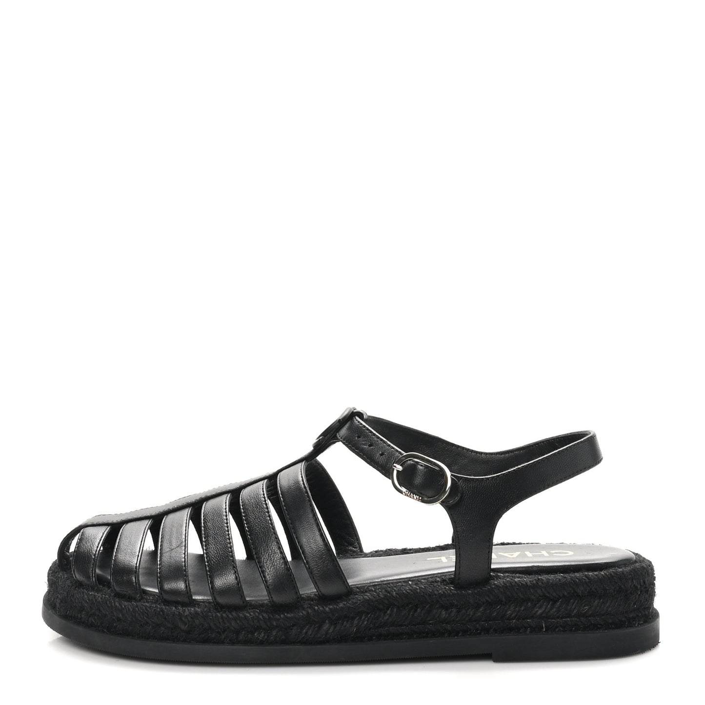 Lambskin Espadrille Sandals 40 Black