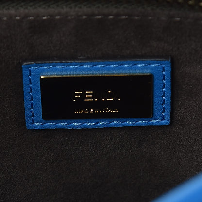Fendi Vitello Seta Medium Peekaboo Iconic Satchel Blue Royal 6 of 9