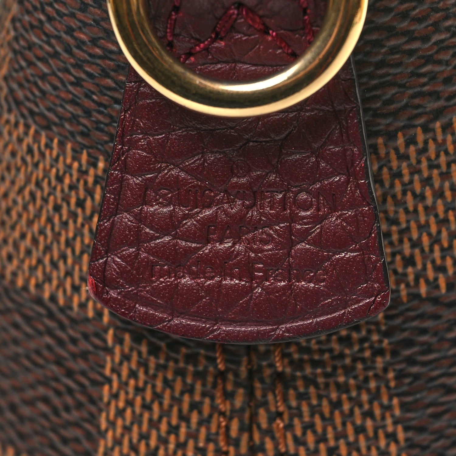 Louis Vuitton Damier Ebene Cuir Taurillon Hyde Park Fuchsia 6 of 9