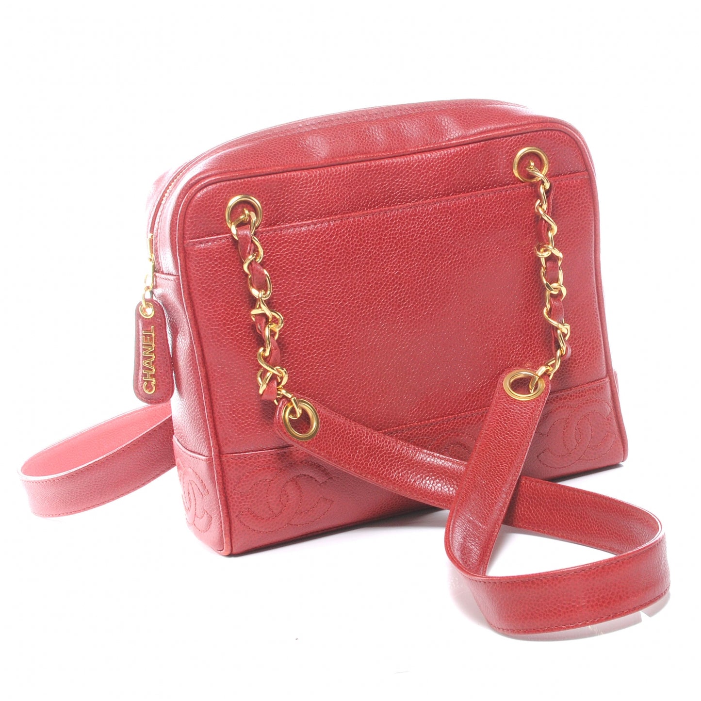 Caviar CC Shoulder Bag Red