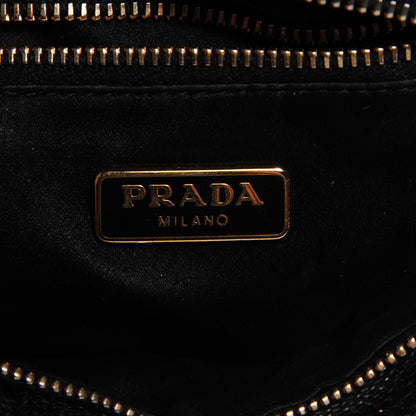 Prada Sequin Fabric Wristlet Clutch Black 7 of 9