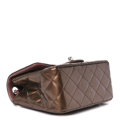 Chanel Striated Patent Quilted Mini Square Flap Pink 4 of 11