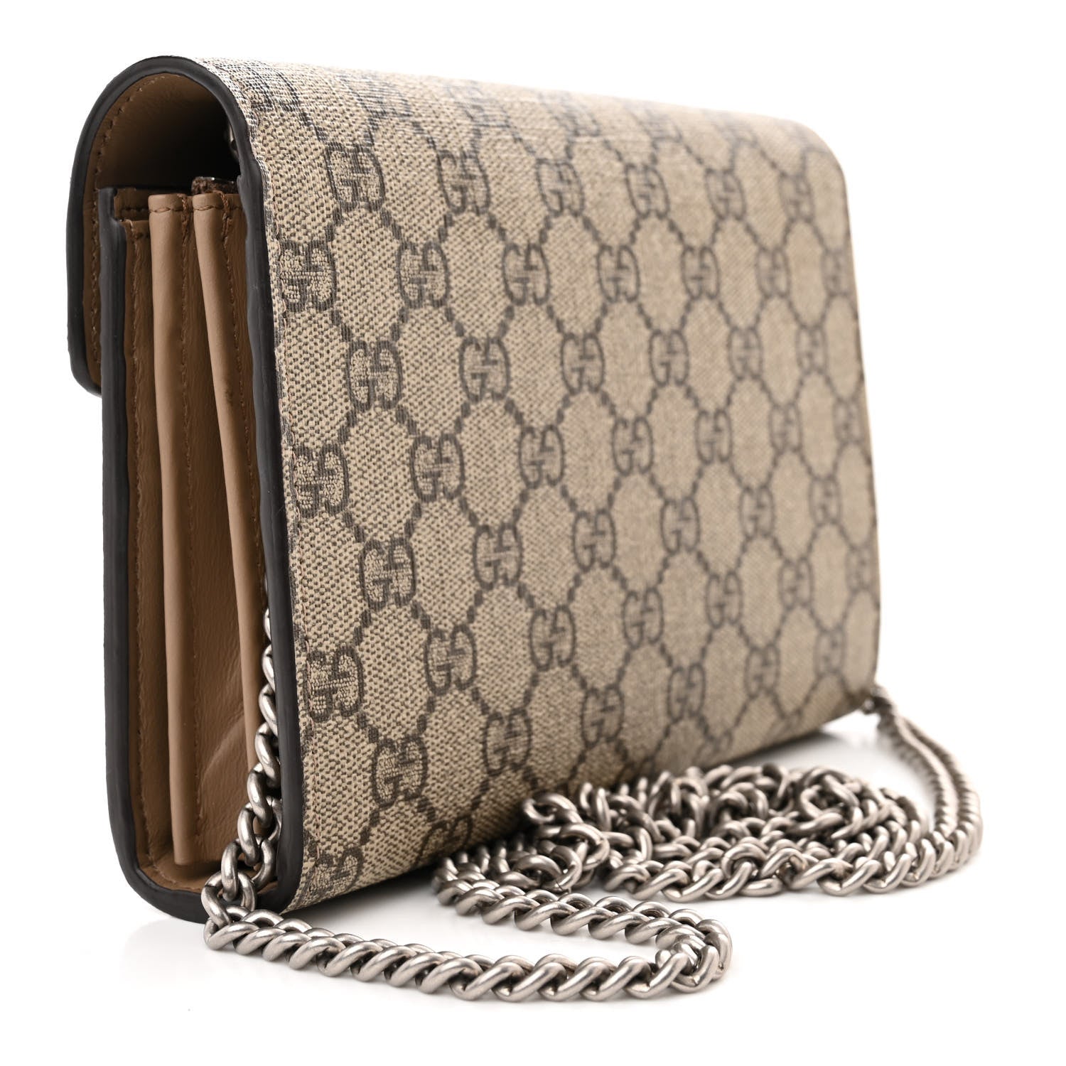 Gucci GG Supreme Monogram Mini Dionysus Chain Wallet Beige Taupe 4 of 11