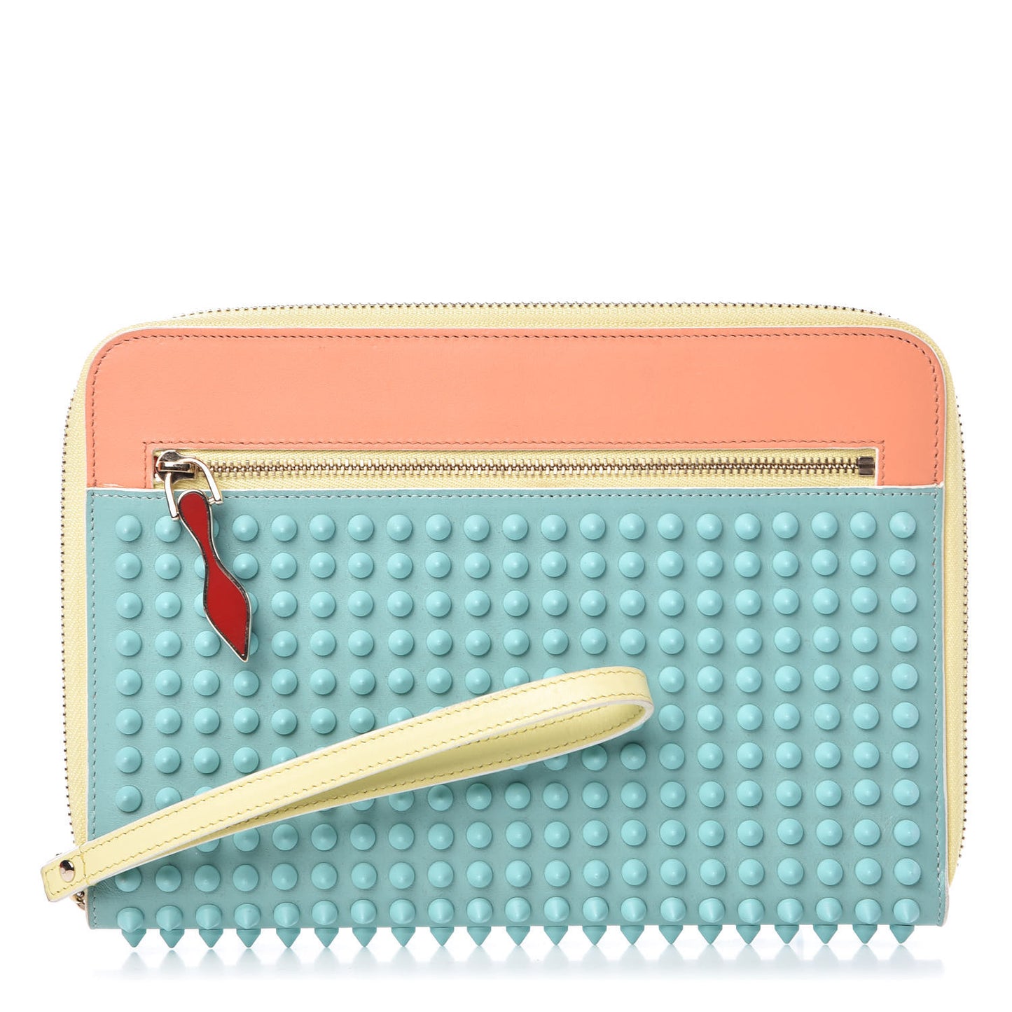 Calfskin Spiked Wristlet Multicolor