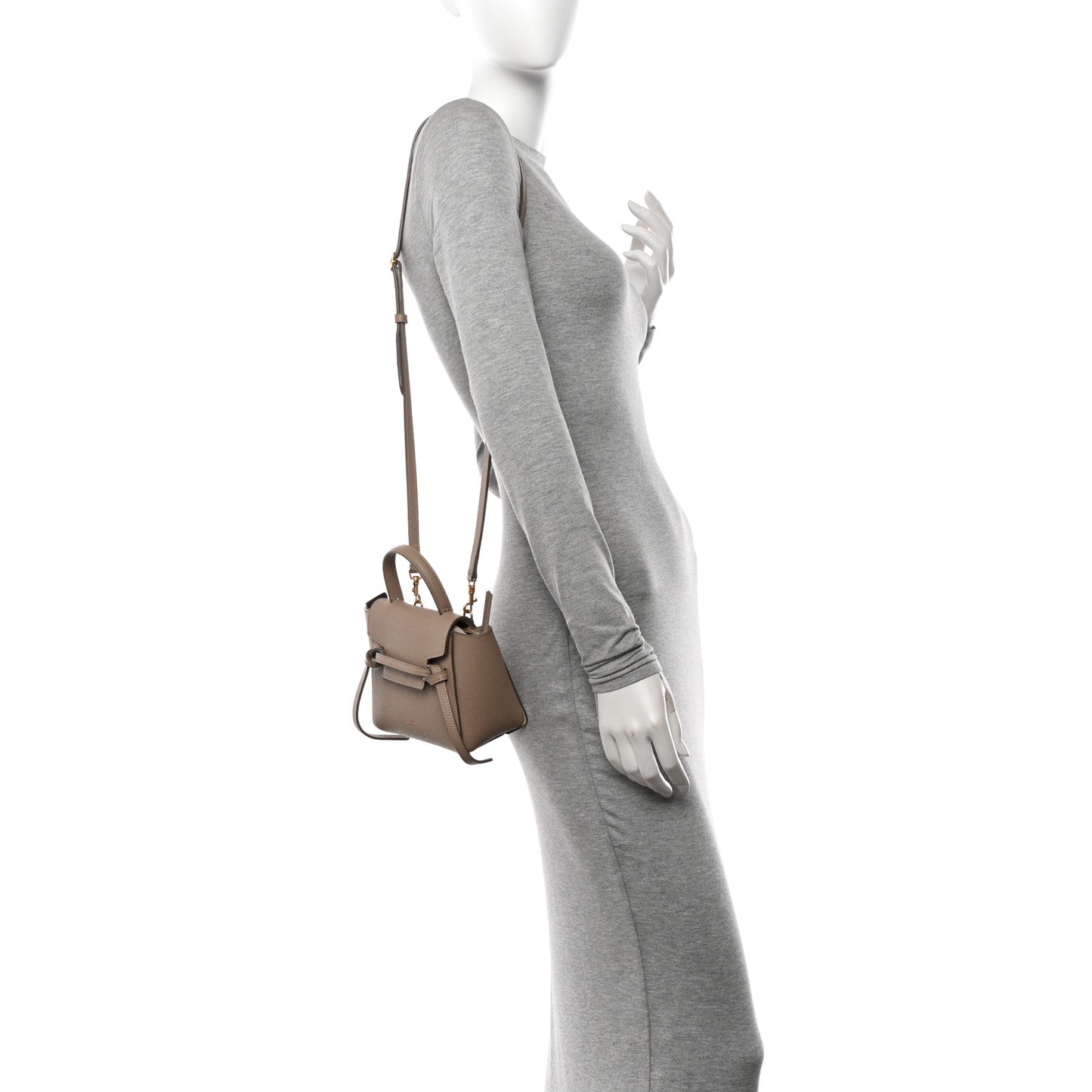 Grained Calfskin Pico Belt Bag Light Taupe