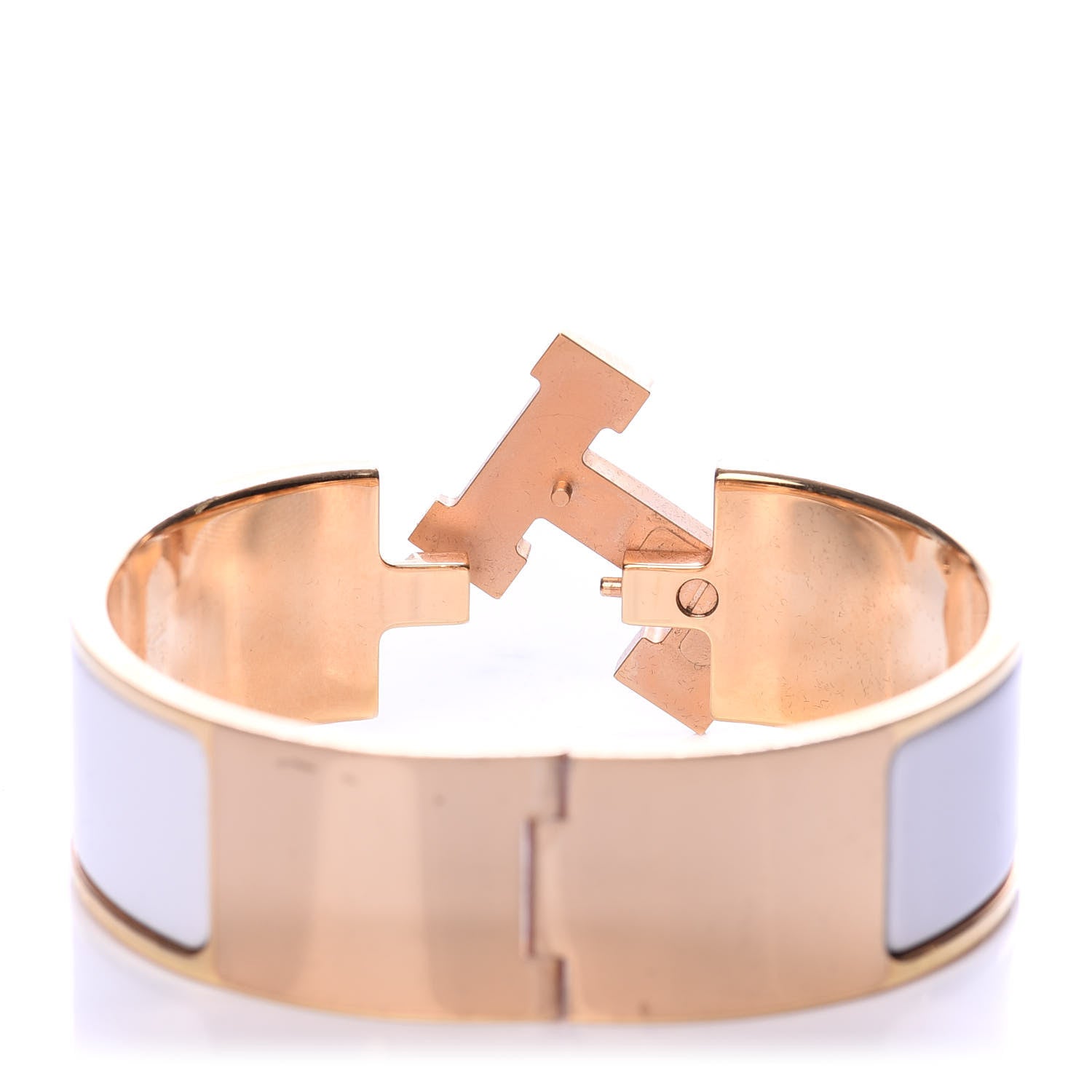 Hermes Enamel Wide Clic Clac H Bracelet PM White 5 of 6