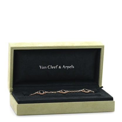 Van Cleef & Arpels 18K Yellow Gold Black Onyx 5 Motifs Vintage Alhambra Bracelet 4 of 4