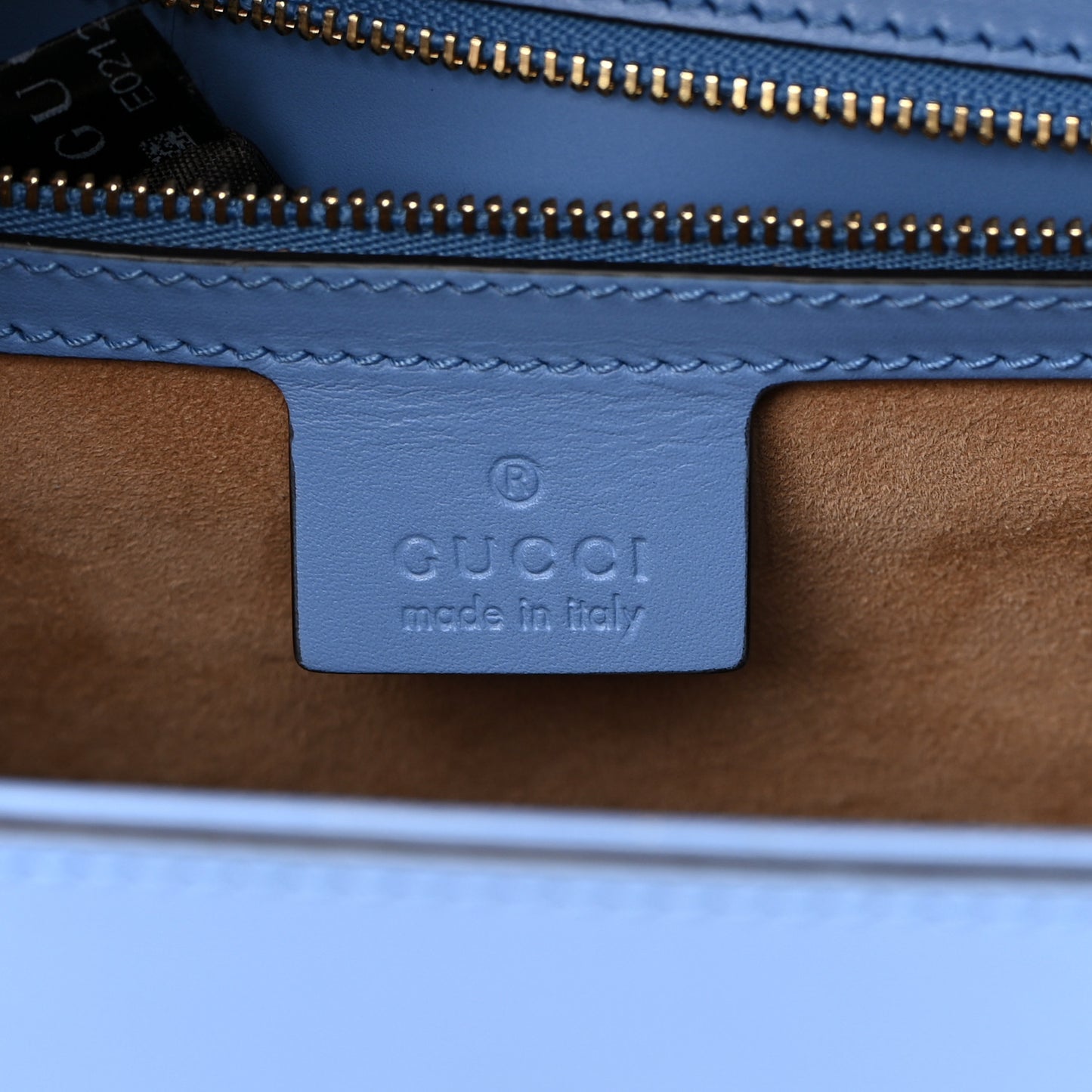 Calfskin Embroidered Medium Sylvie Top Handle Bag Clear Sky Blue