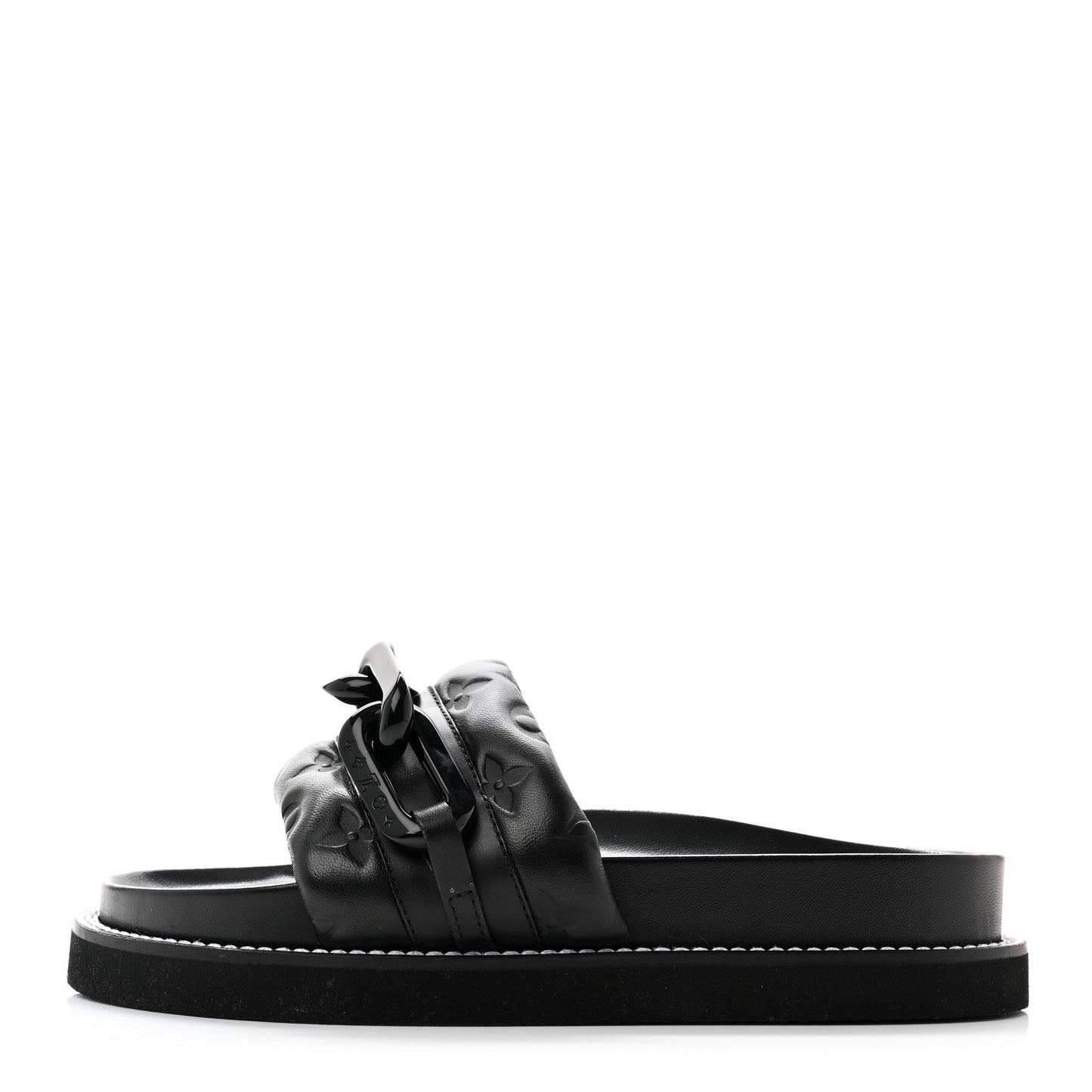 Calfskin Embossed Monogram Sunset Flat Comfort Mule 36 Black