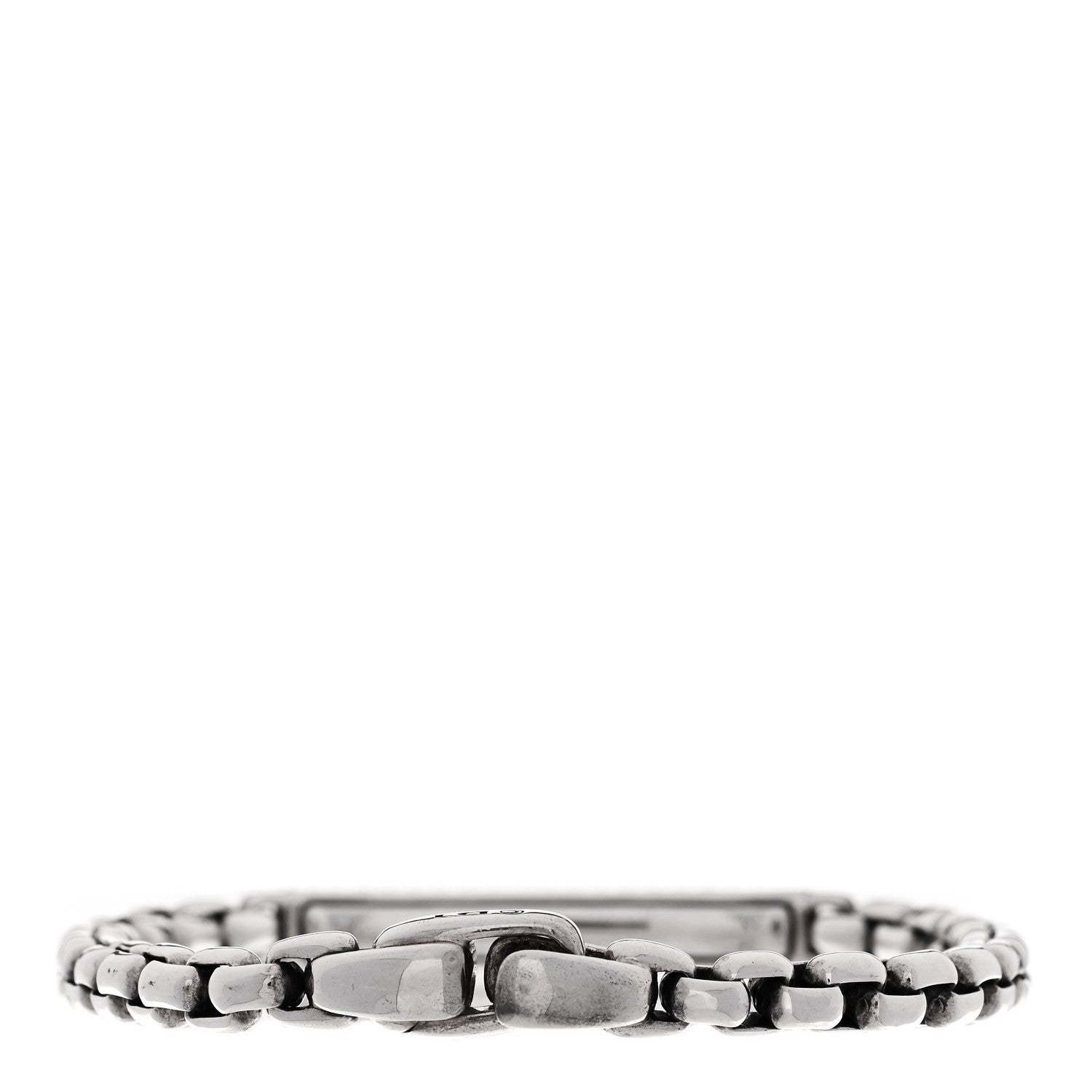 David Yurman Sterling Silver Box Chain ID Bar Bracelet 2 of 3