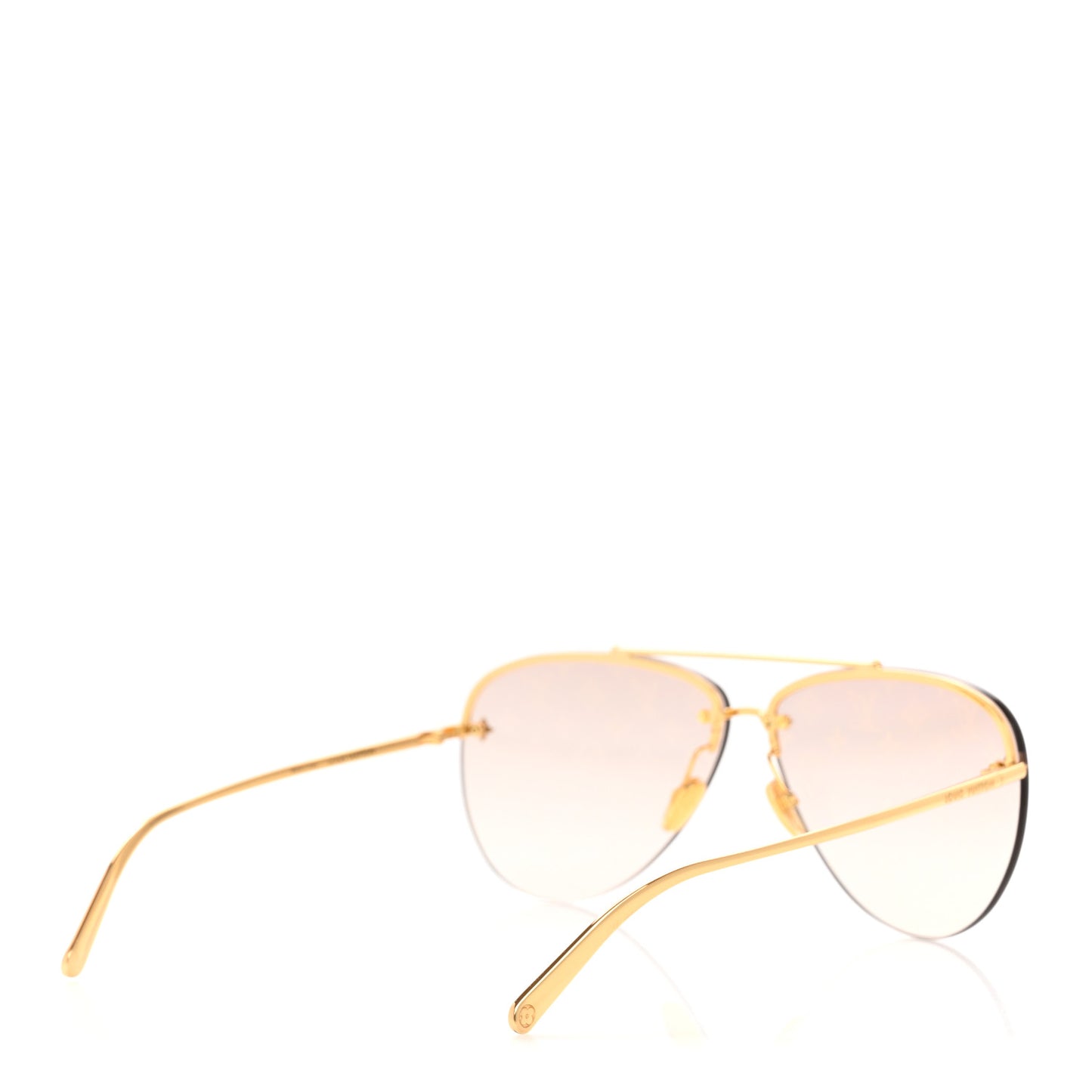 Metal Monogram LV Pilot Light Sunglasses Z1913U Gold Gradiant Brown