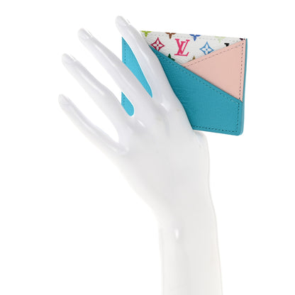 Louis Vuitton LV X TM Monogram Multicolor Criss-Cross Card Holder Kabira Blue Rose 2 of 8