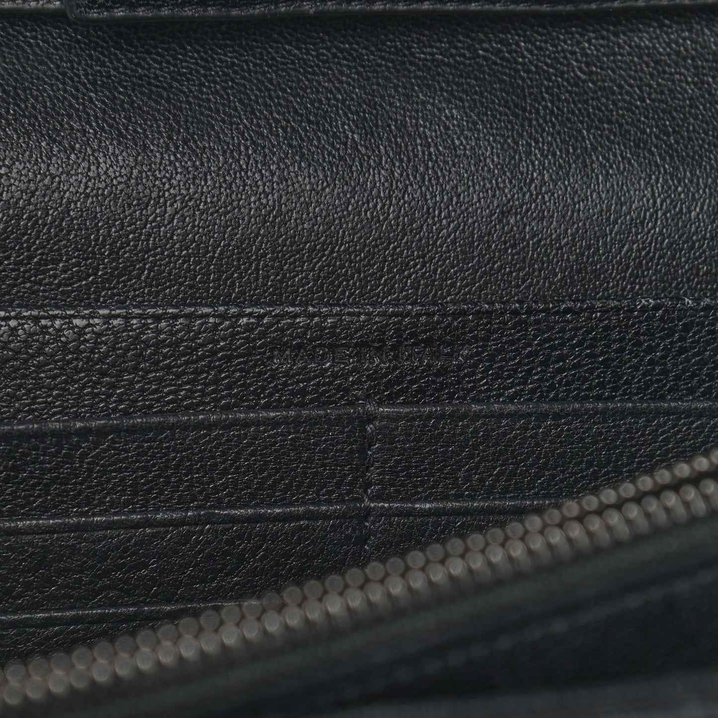 Sheepskin Tri-Quilt Monogram Envelope Chain Wallet Black