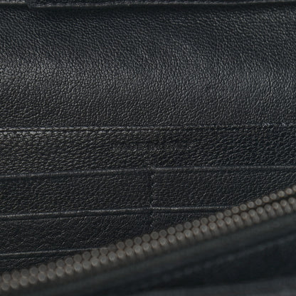 Saint Laurent Sheepskin Tri-Quilt Monogram Envelope Chain Wallet Black 7 of 11
