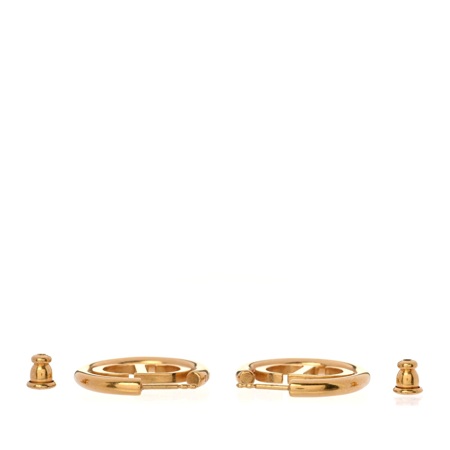 Christian Dior Metal 30 Montaigne Hoop Earrings Aged Gold 3 of 4