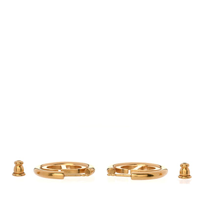 Christian Dior Metal 30 Montaigne Hoop Earrings Aged Gold 3 of 4