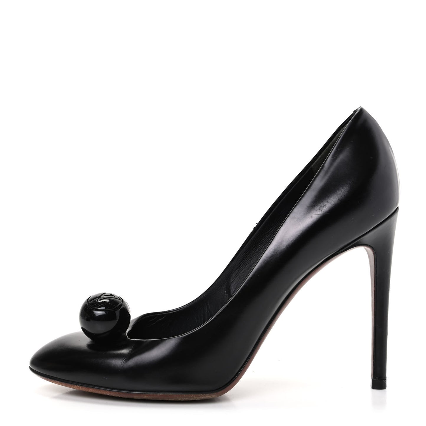Glazed Calfskin Betty Pumps 37.5 Black