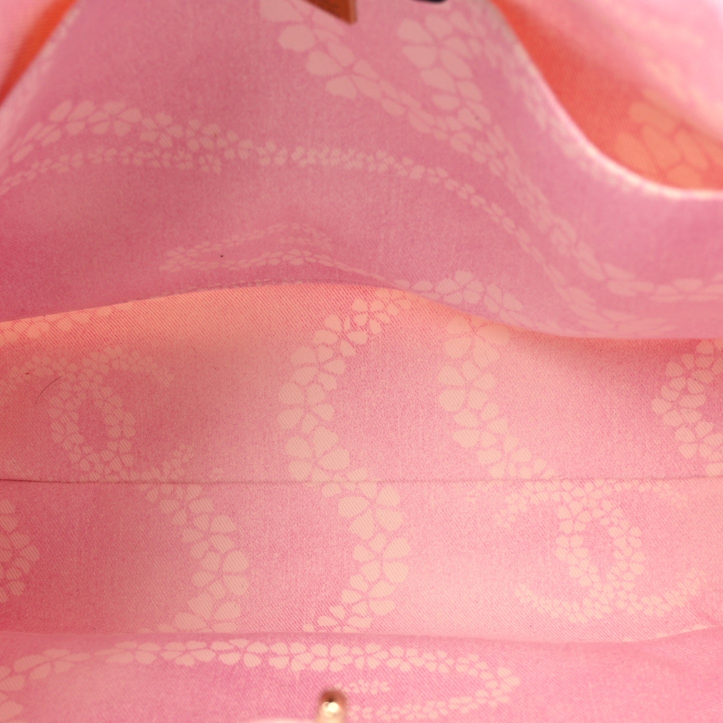 Printed Denim Quilted Coco Beach Shopping Tote Pink White