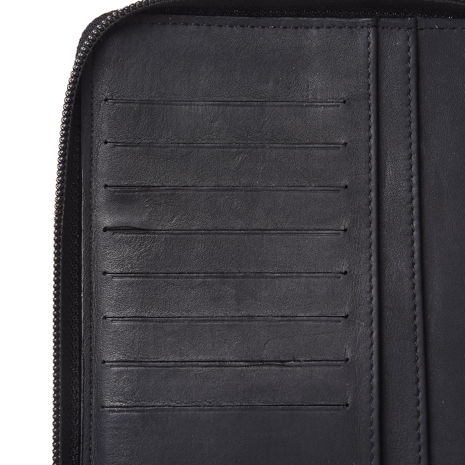 Chanel Calfskin Quilted Large Zip Around Organizer Wallet Black 11 of 14