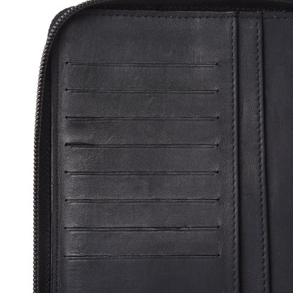 Chanel Calfskin Quilted Large Zip Around Organizer Wallet Black 11 of 14
