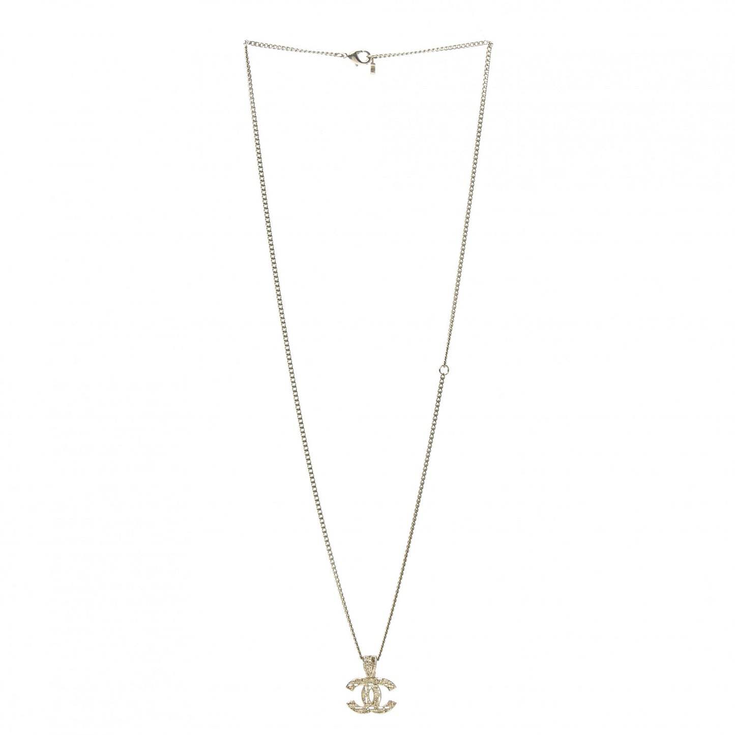 Tweed Effect CC Necklace Gold