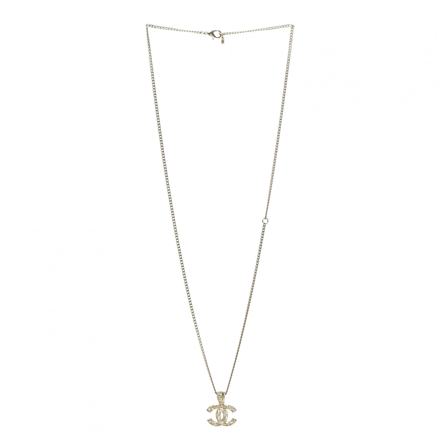 Chanel Tweed Effect CC Necklace Gold 3 of 6