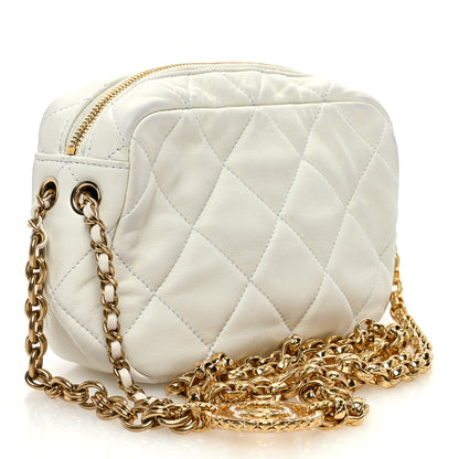 Chanel Lambskin Pearl Quilted CC Mini Camera Case White 3 of 11