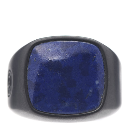 David Yurman Black Titanium Lapis 18MM Cushion Signet Ring 62 10 1 of 5